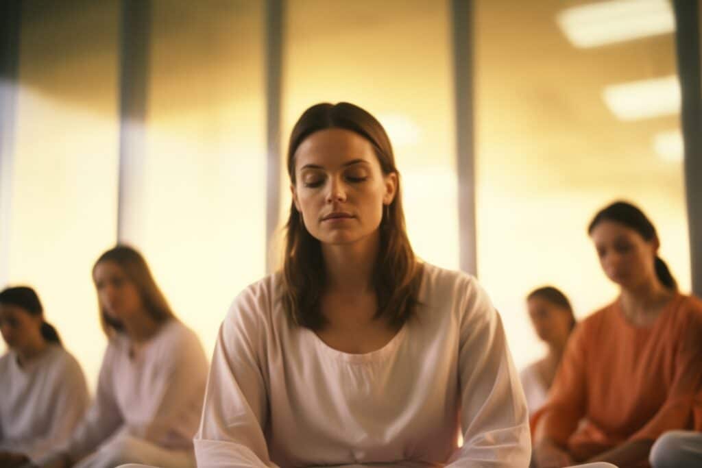 femme en meditation